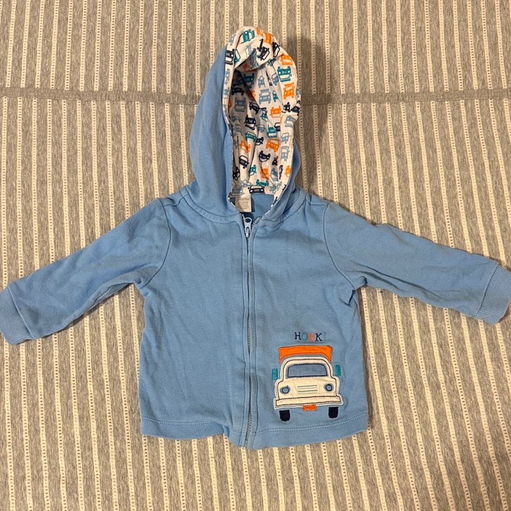 Macy's Blue Kids Jacket with Car Design